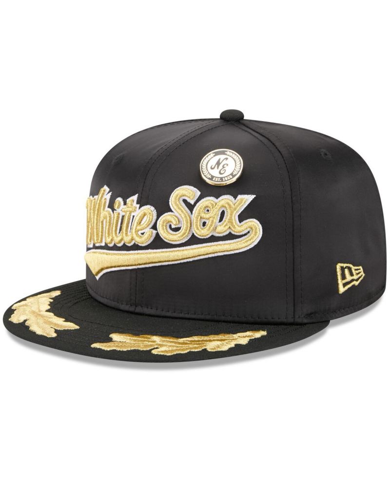 Men's Black Chicago White Sox 2025 59FIFTY Day Gold Leaf 59FIFTY Fitted Hat