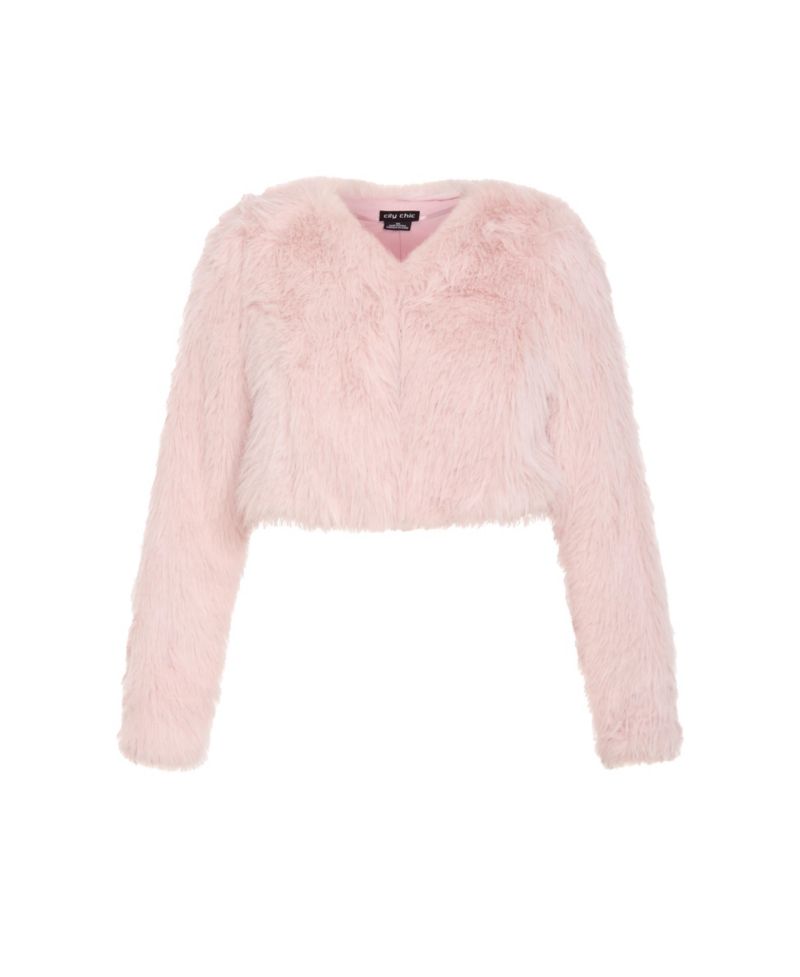 Plus Size Angelica Faux Fur Crop Jacket