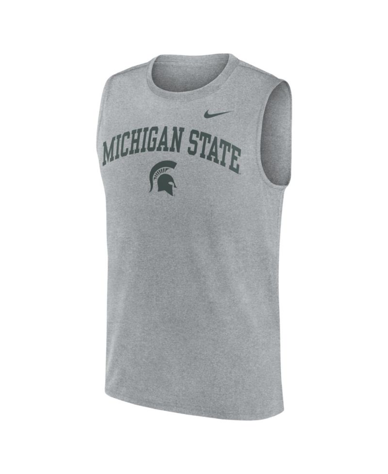 Men's Heather Gray Michigan State Spartans Primetime Legend Arch Dri-FIT Muscle Tank Top
