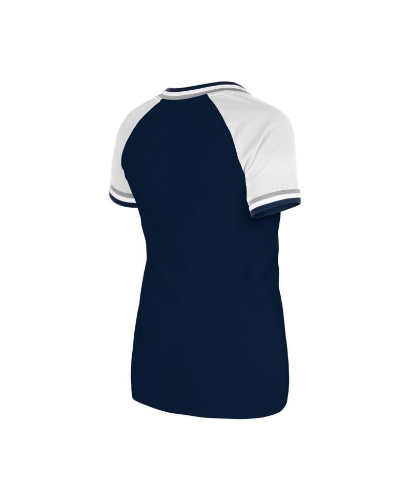 Women's Navy Chicago Cubs Gameday Raglan V-Neck T-Shirt
