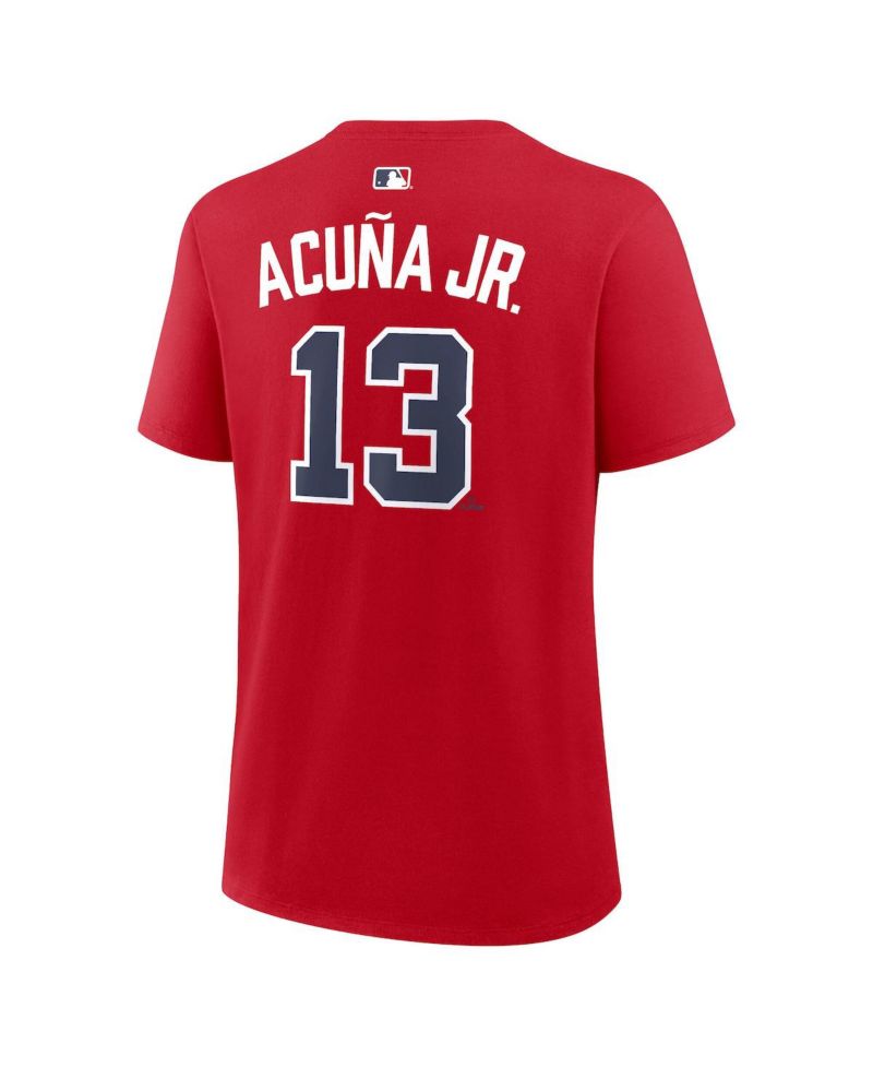 Women's Ronald Acu&ntilde;a Jr. Red Atlanta Braves Name & Number T-Shirt