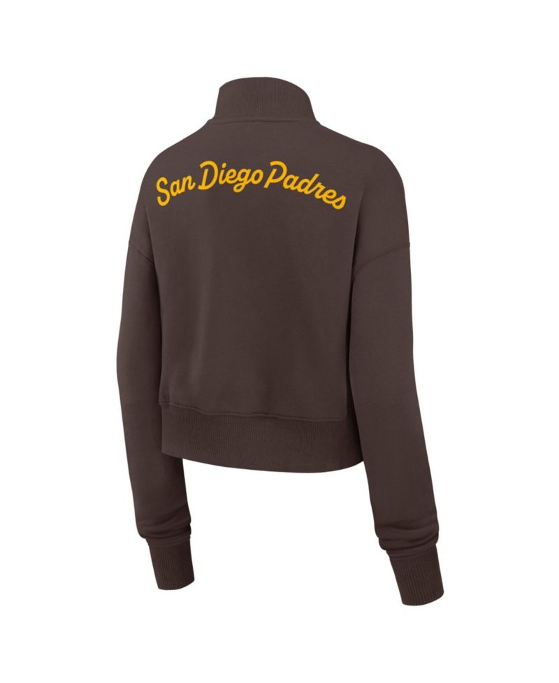 Women's Brown San Diego Padres Primetime Phoenix Fleece Half-Zip Sweatshirt