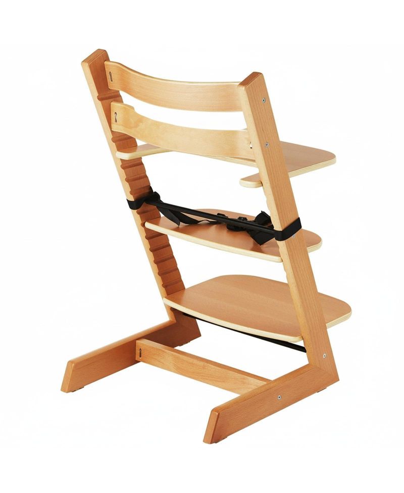 Toddler Wooden High Chair for Babies and Toddlers Adjustable Convertible Feeding Chair with Tray