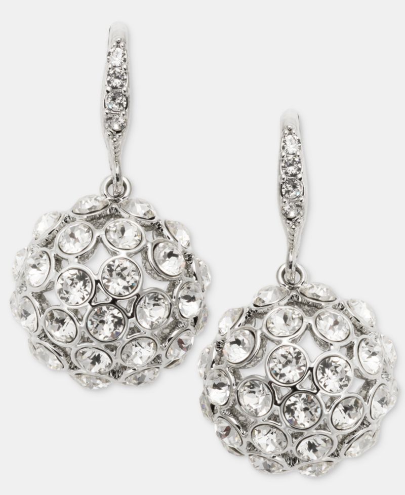 Pav&eacute; Cluster Drop Earrings