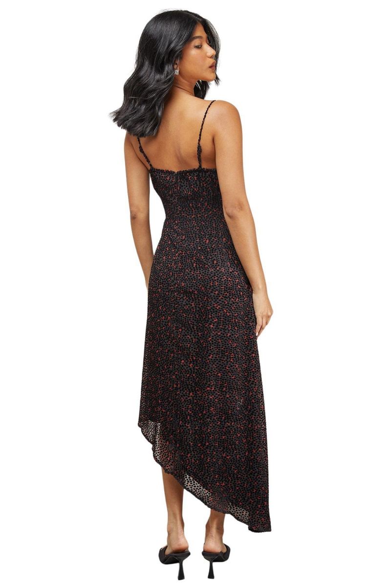 Women's Spot Devore Cowl Neck Maxi Dress.