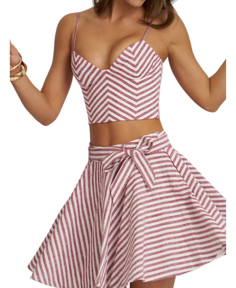 Women's Xolani Striped Mini A-Line Skirt