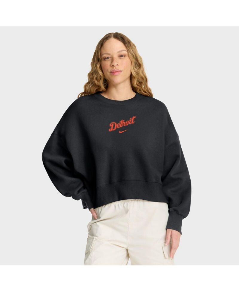 Women's Black Detroit Tigers Oversized Primetime Sweatshirt