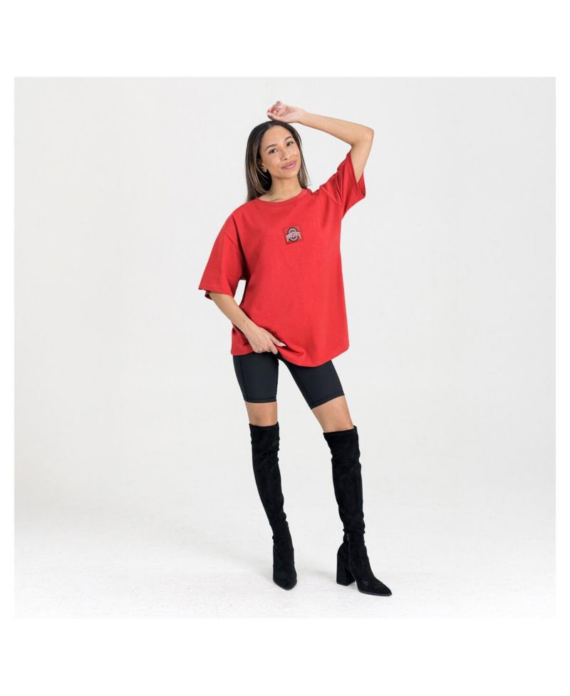 Women's Scarlet Ohio State Buckeyes Oversized Back at Ya T-Shirt