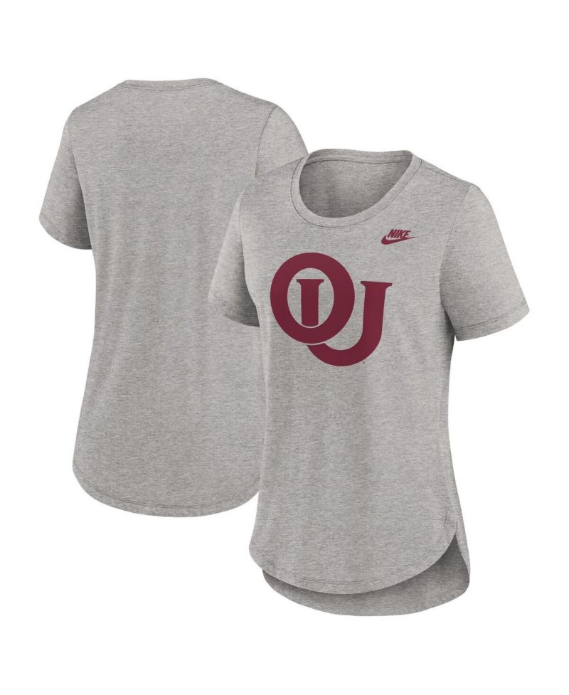 Women's Heather Gray Oklahoma Sooners Legacy Tri-Blend T-Shirt