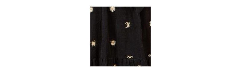 Women's Cosmic Embroidery Cord Midi Shirt Dress