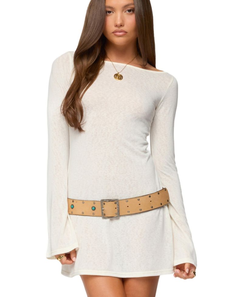 Women's Noria Sheer Flared Sleeve Mini Dress