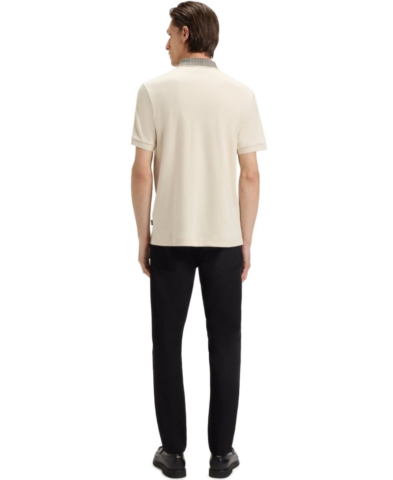 Men's Patterned Collar Pima-Cotton Polo Shirt