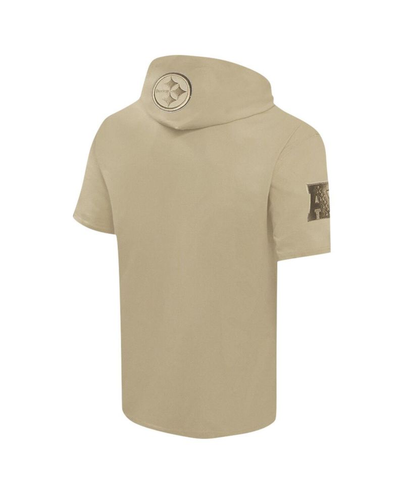 Men's Tan Pittsburgh Steelers Neutrals Capsule Short Sleeve Pullover Hoodie