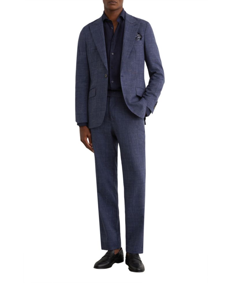 Men's Penso Wool-Blend Check Single-Breasted Classic-Fit Suit Blazer