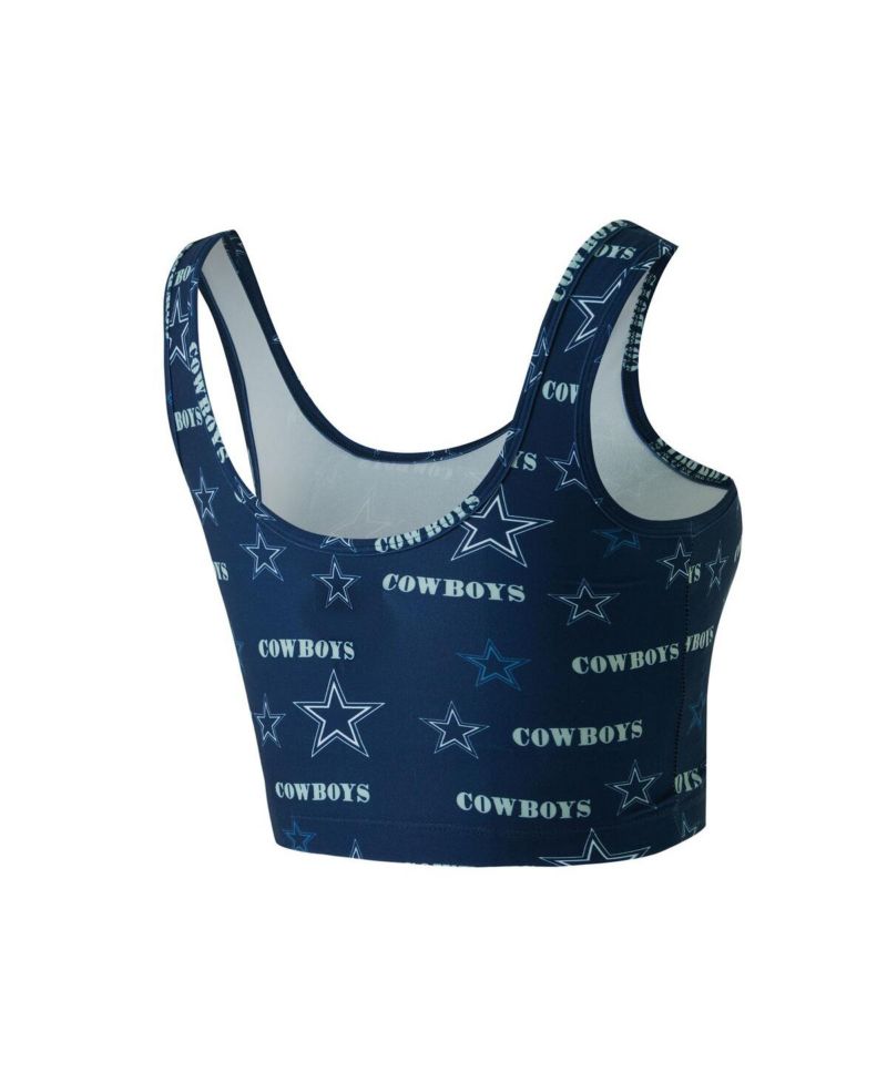 Women's Navy Dallas Cowboys Mosaic Allover Print Bralette