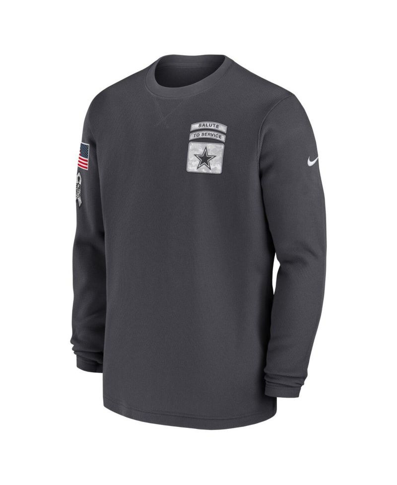 Men's Anthracite Dallas Cowboys 2024 Salute to Service Long Sleeve T-Shirt
