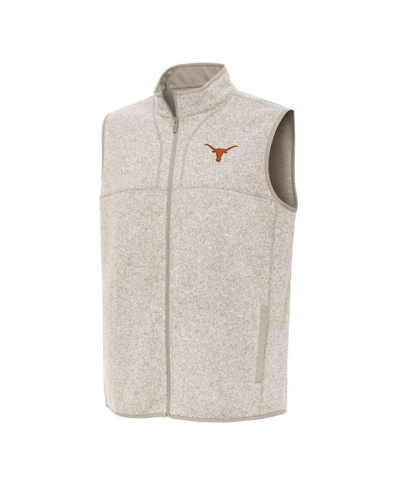 Men's Oatmeal Texas Longhorns Fortune Full-Zip Vest