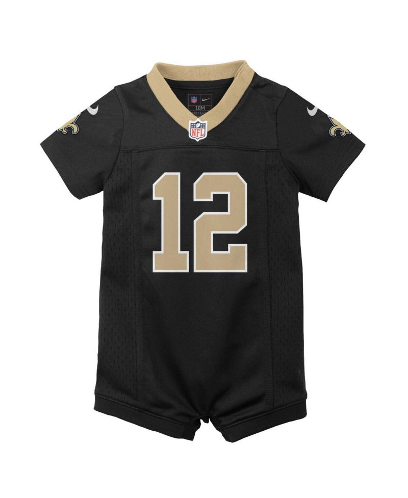 Baby Boys and Girls Chris Olave Black New Orleans Saints Game Romper Jersey