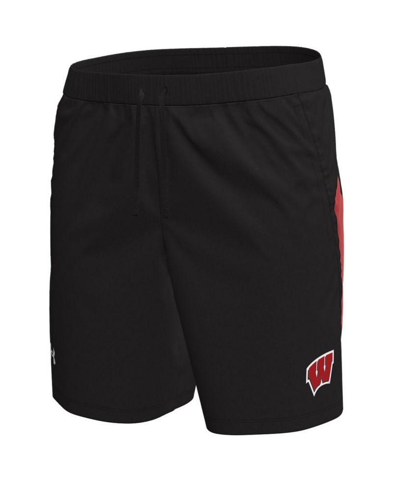 Men's Black Wisconsin Badgers Woven Shorts