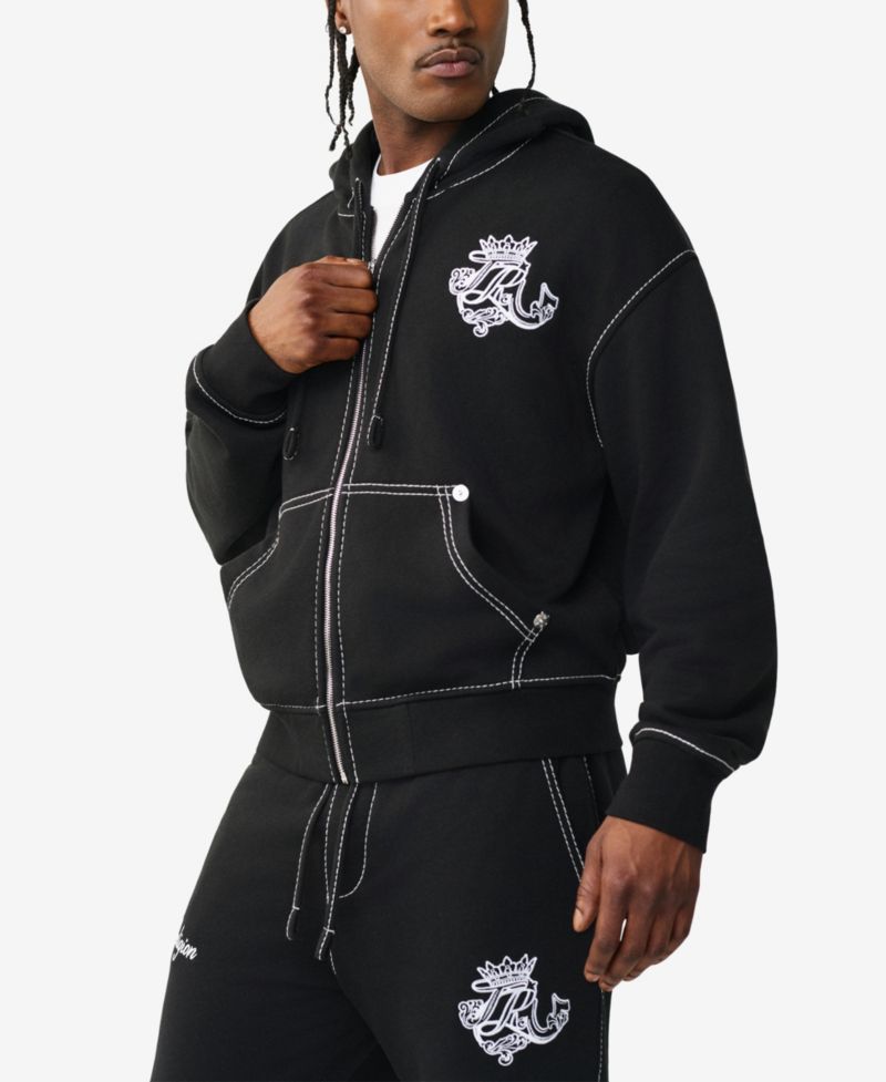 Men's Long-Sleeve Crest Zip-Up Sweatshirt