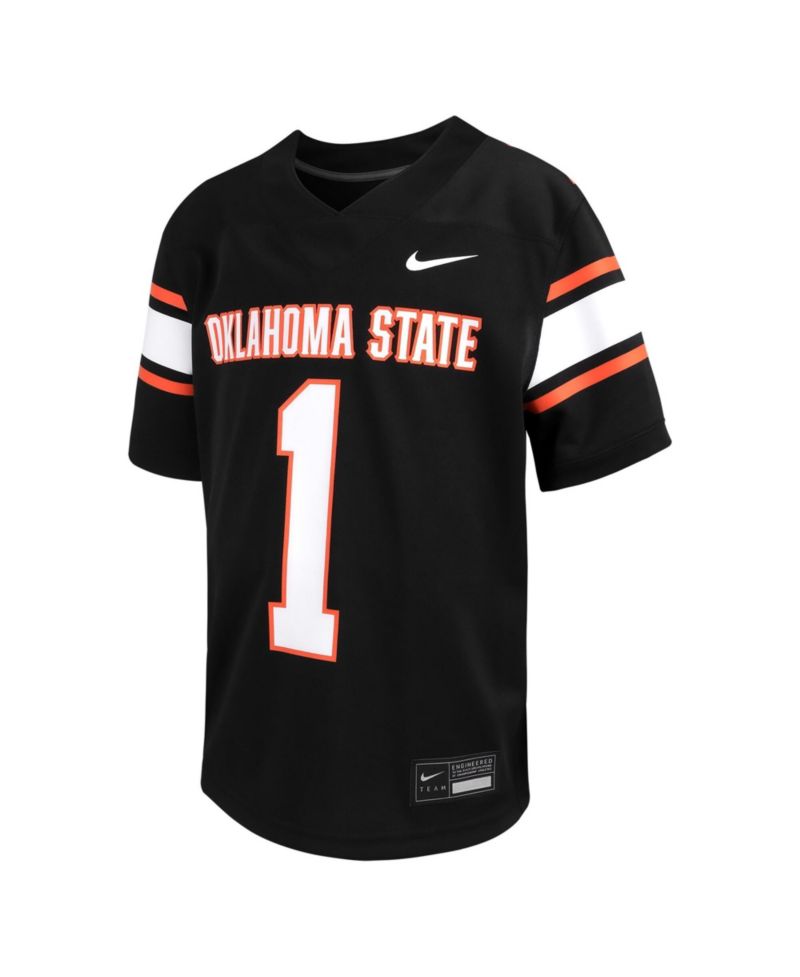 Big Boys and Girls #1 Black Oklahoma State Cowboys Alternate Game Football Jersey