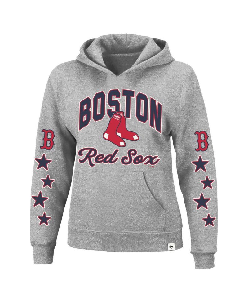 Women's Heather Gray Boston Red Sox Plus Size Starry Eye Hoodie