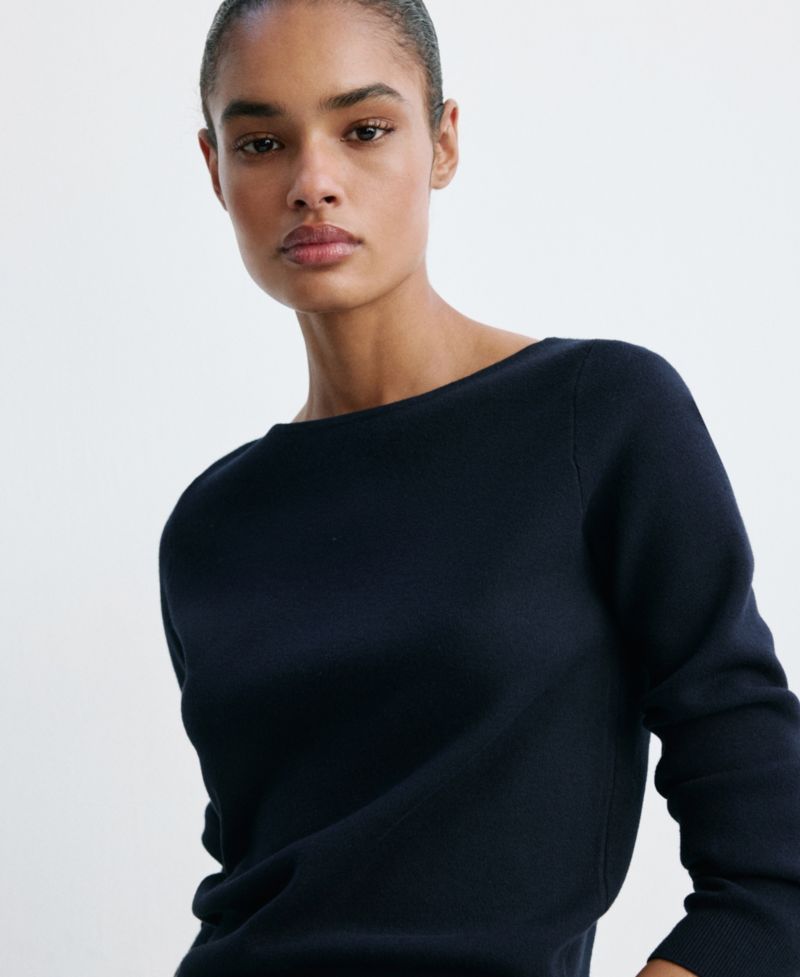 Women's Fine-Knit Boat-Neck Lightweight Sweater