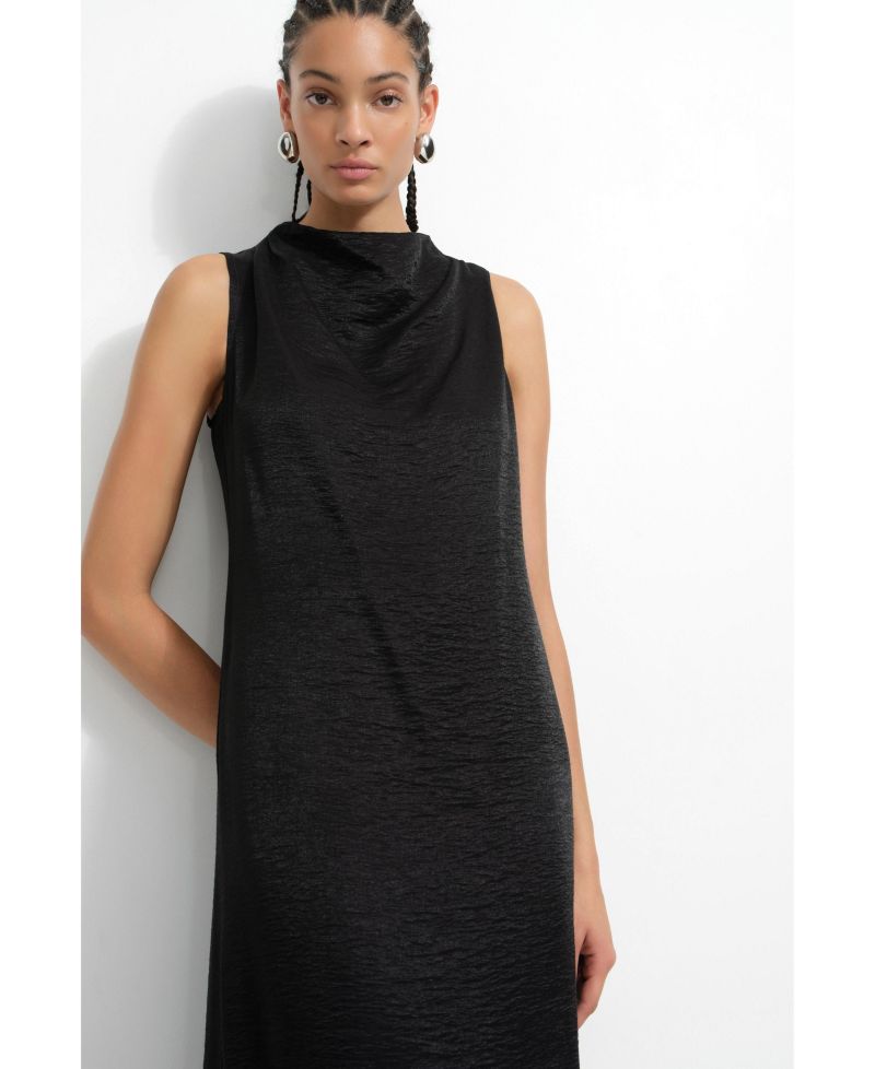 Women's Senna High-Neck Sleeveless Draped Floor-Length Evening Gown
