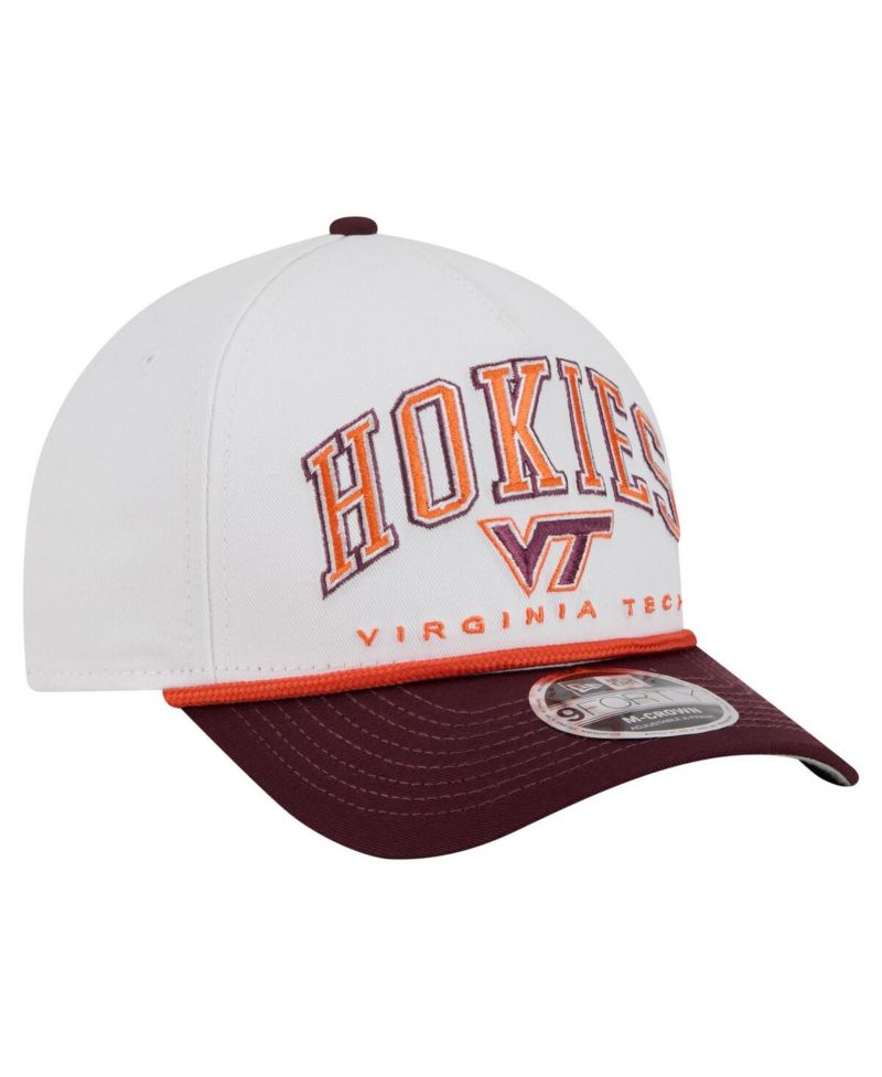 Men's White/Maroon Virginia Tech Hokies Arch Two-Tone Rope 9FORTY A-Frame M-Crown Adjustable Hat