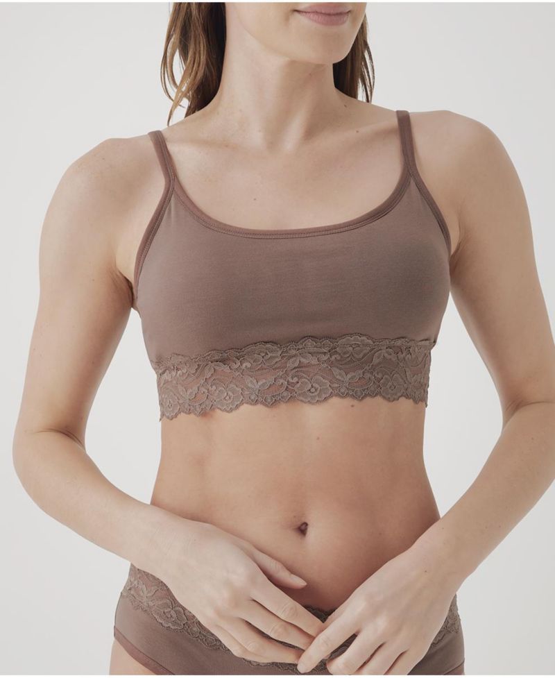 Women's Cotton Lace Smooth Cup Bralette