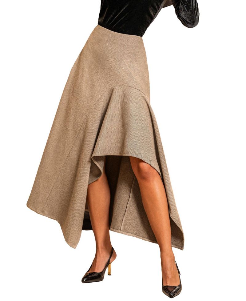 Women's Asymmetrical Hem Midi Skirt
