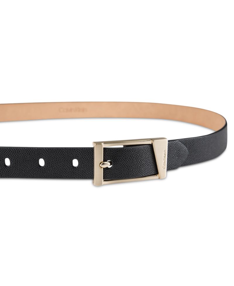 Skinny Geometric Center Bar Buckle Dress Belt