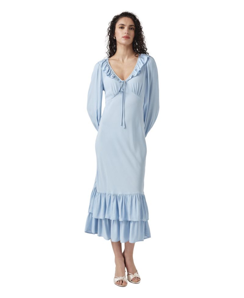 Women's Melina Long-Sleeve V-Neck Midi Dress