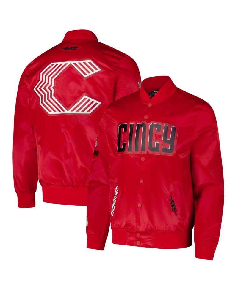 Men's Red Cincinnati Reds City Connect Satin Full-Snap Jacket