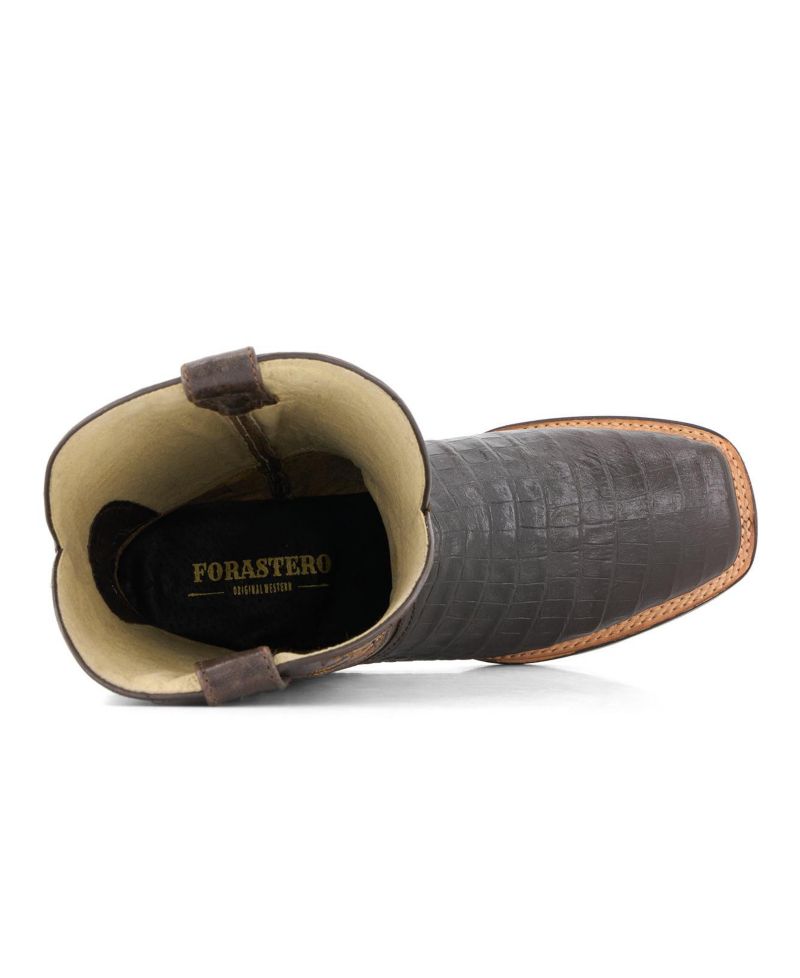 Men's Croco Embossed Leather Cowboy Boots