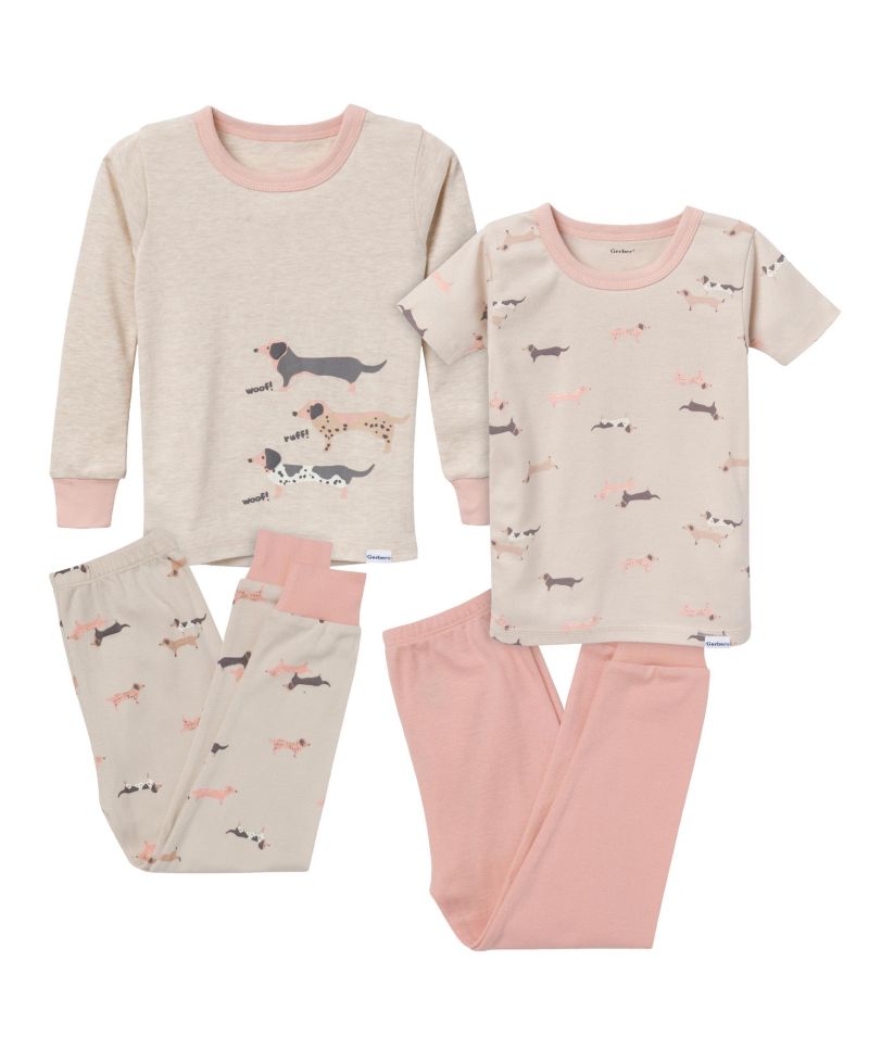 Baby Girls Pajamas Set, 4 Piece