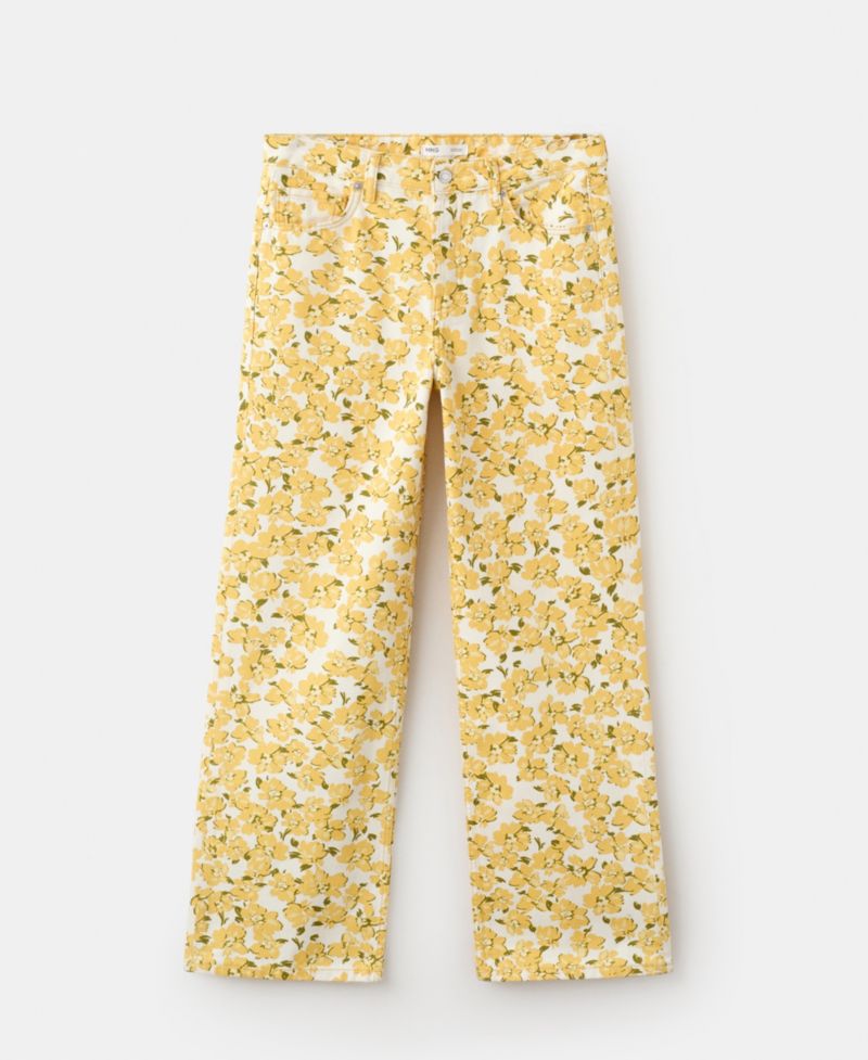 Women's Floral Pattern Straight-Leg Jeans