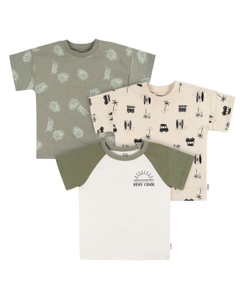Baby Boys Short Sleeve T-Shirts, 3 Pack