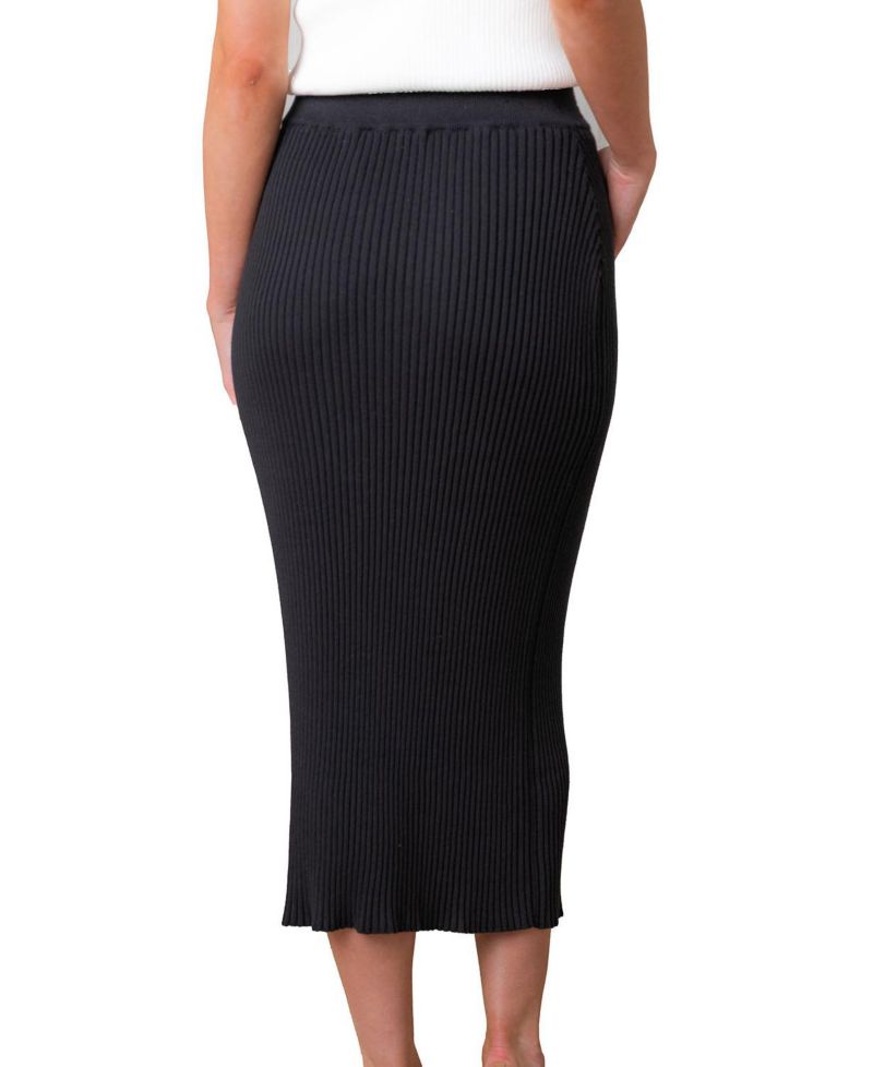Women's Hope and Henry Organic Rib Knit Sweater Midi Skirt