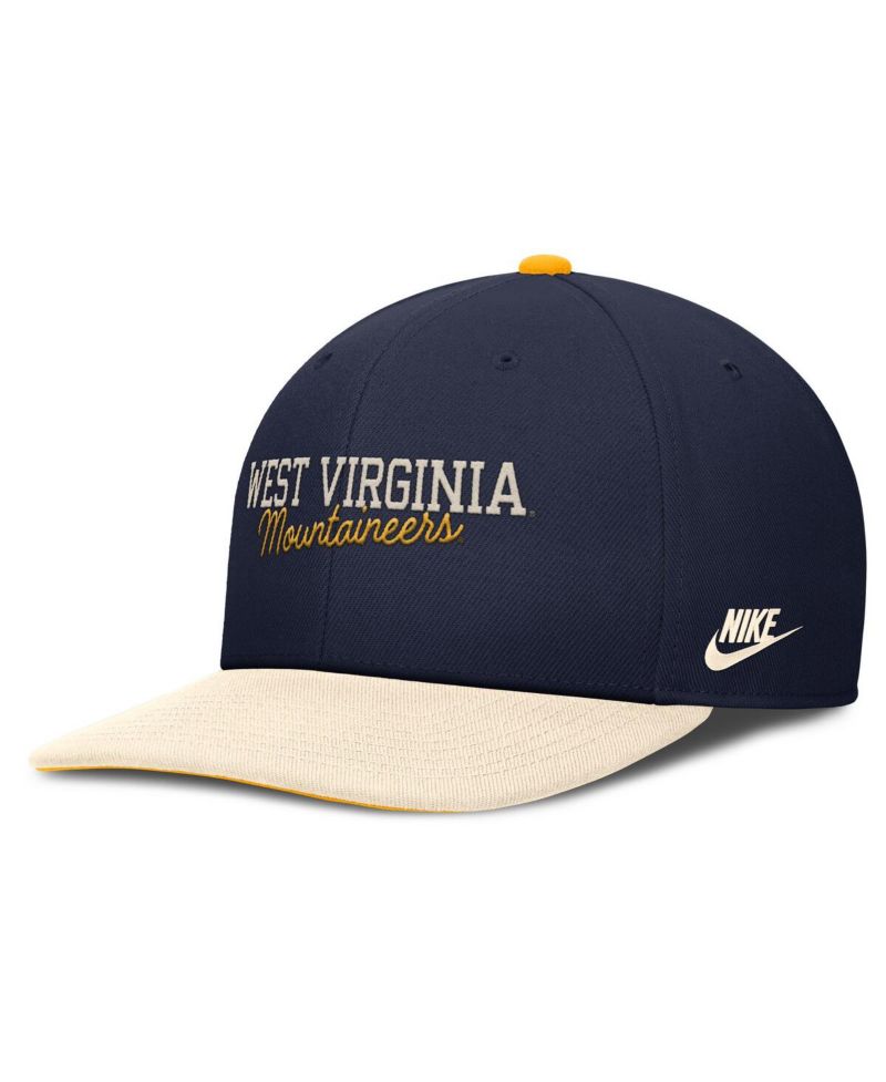 Men's Navy/Cream West Virginia Mountaineers Pro Legacy Script Snapback Hat