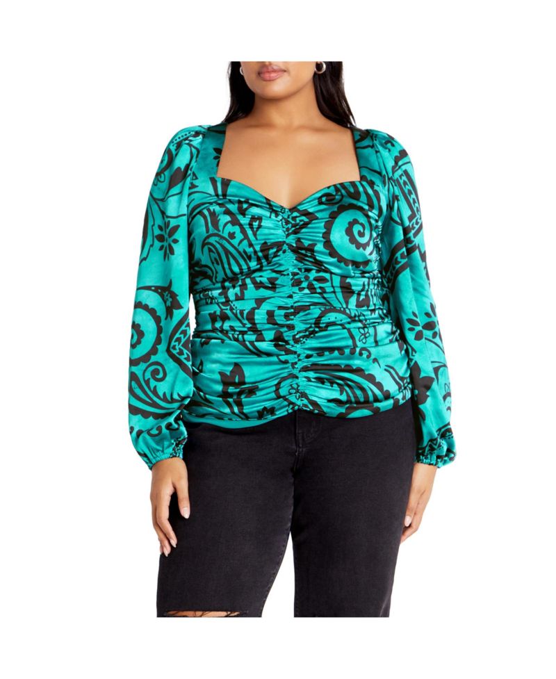 Plus Size Fleur 2 Piece Decorative Flower Neck Tie Top