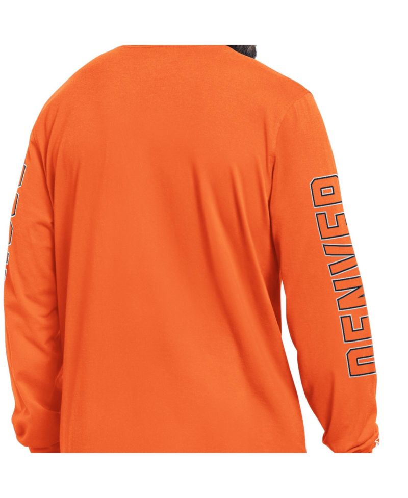 Men's Orange Denver Broncos Clutch Hit II Long-Sleeve T-Shirt