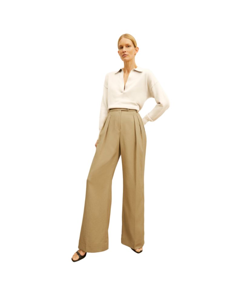 Bia Pleated Trouser - Air Twill