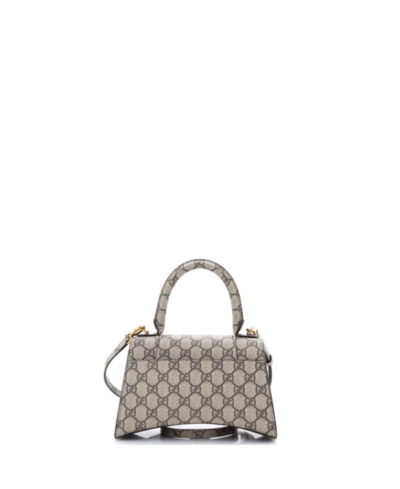 Small x Balenciaga The Hacker Project Hourglass Top Handle Bag GG Coated Canvas
