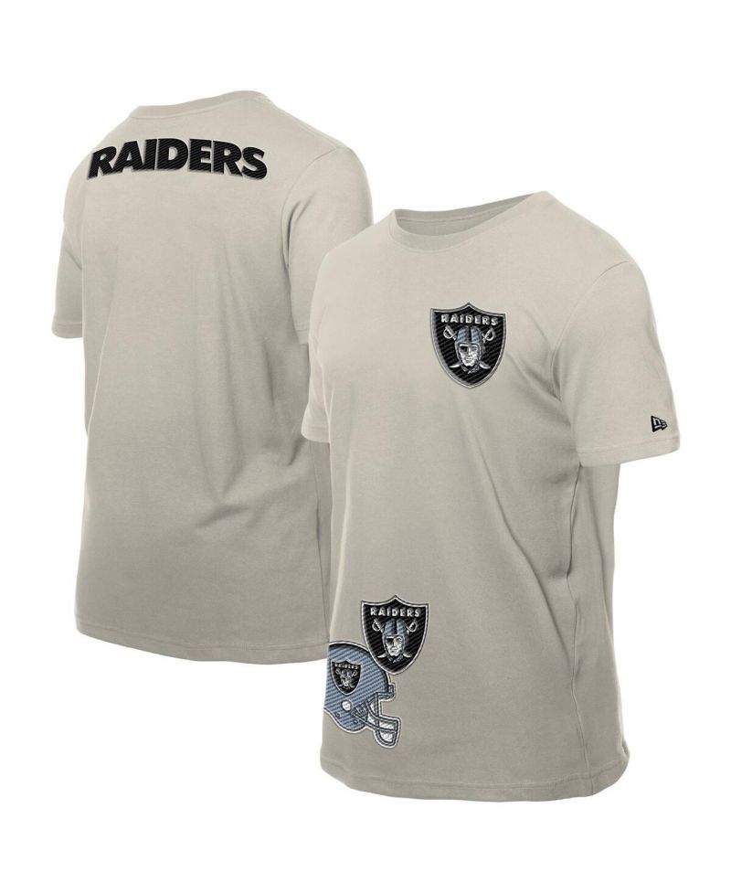 Men's Light Beige Las Vegas Raiders Multi Patch T-Shirt