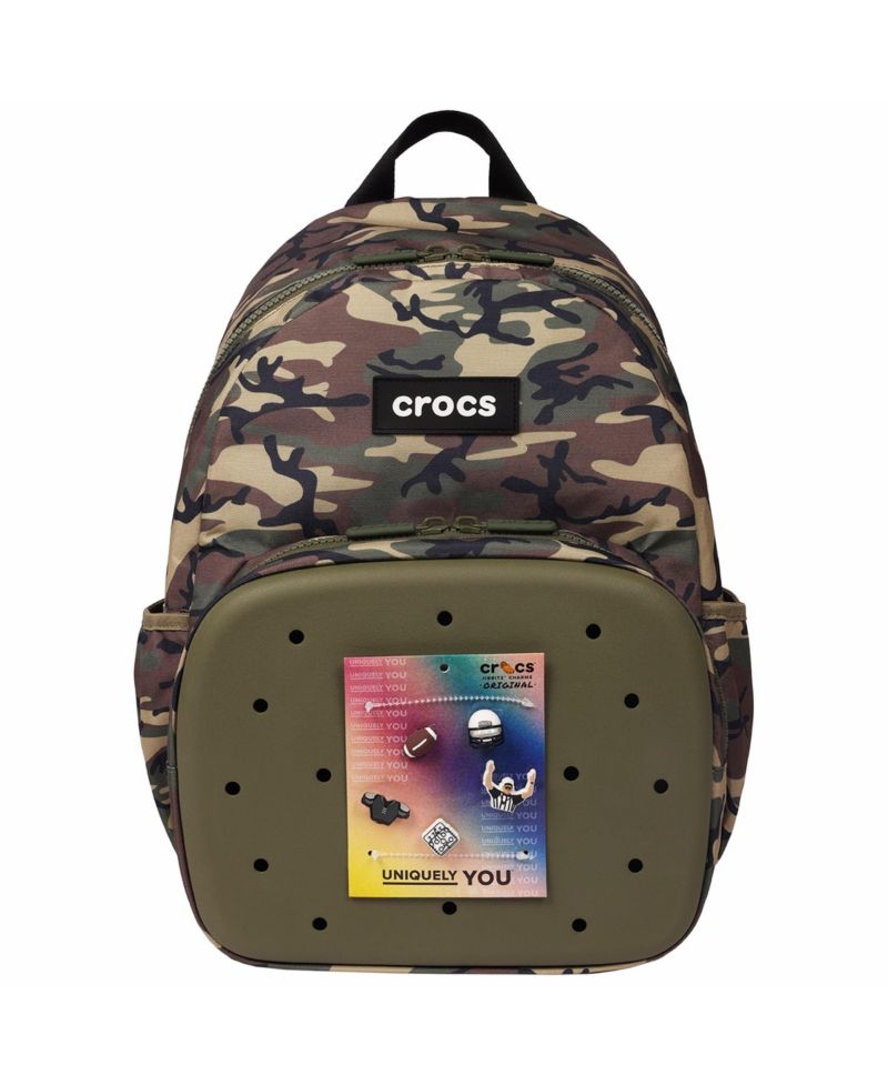 Camo Back to School Backpack with EVA Front Pocket Customizable Jibbitz Backpack
