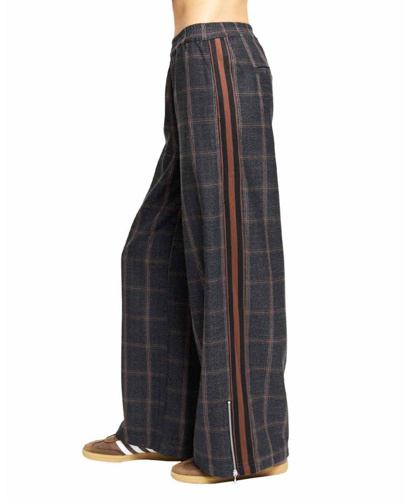 Women's Lyla Plaid Wide-Leg Pull-On Trousers