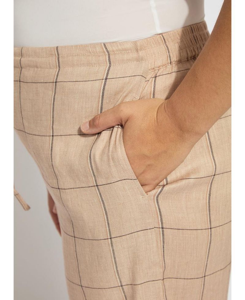 Plus Size Nixie Drawstring Wide-Leg Linen-Blend Pants
