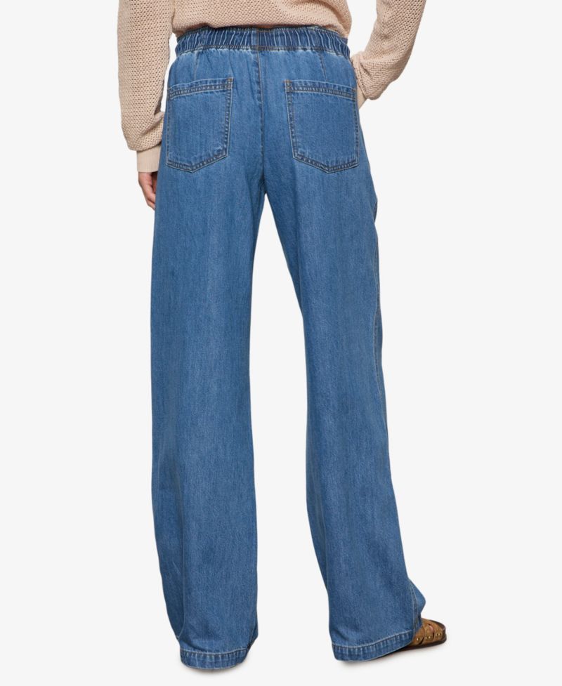 Women's Linen-Blend Wide-Leg Jeans