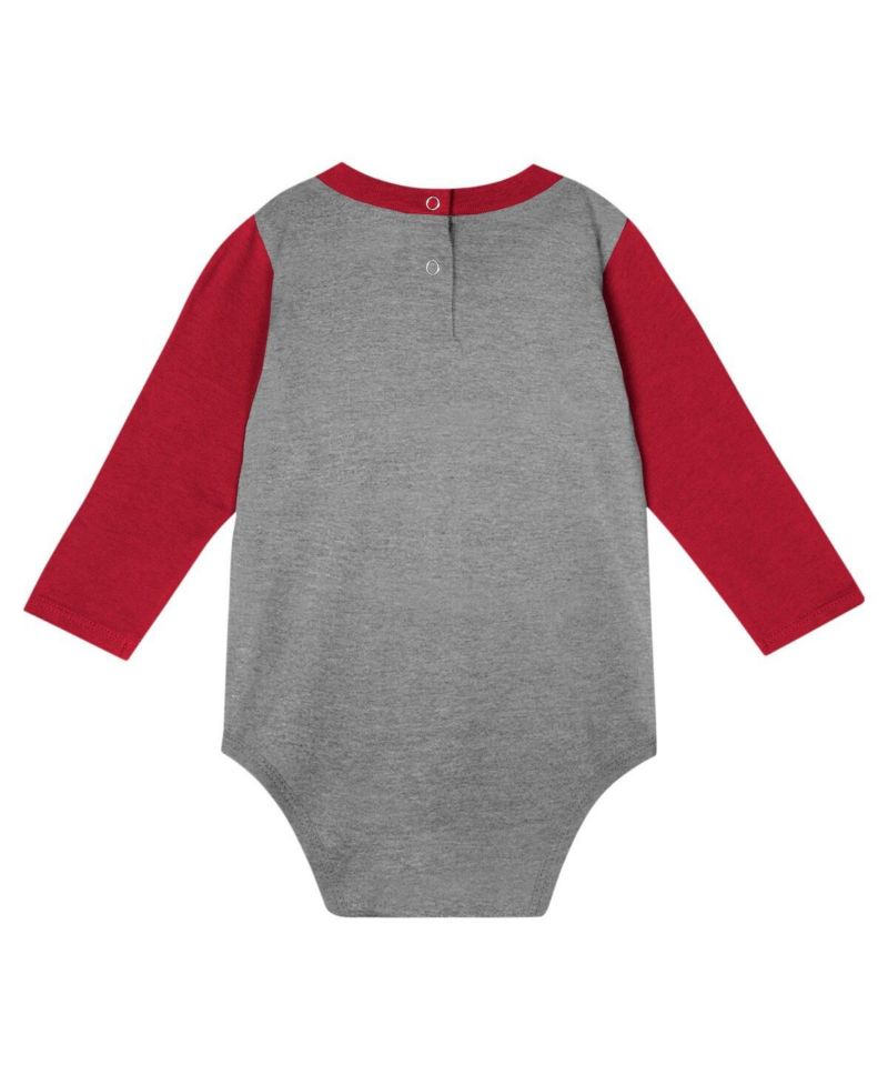 Baby Boys and Girls Crimson Washington State Cougars Double Up Long Sleeve Bodysuit Pant Set